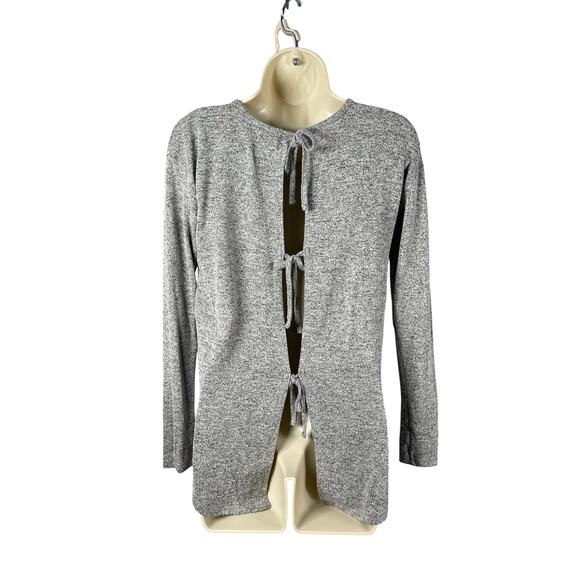 Aerie Top Size XS Heather Gray Long Sleeve Tie Open Back Just Add Leggings - Picture 5 of 8